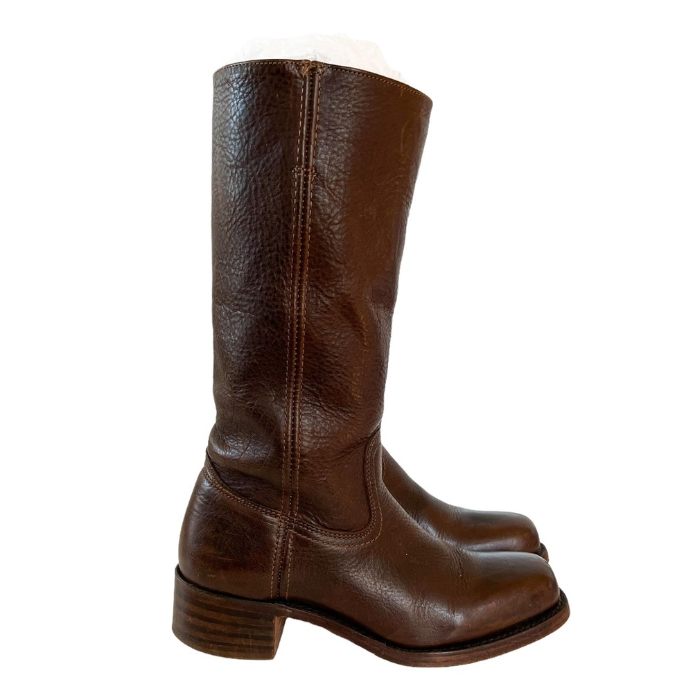 Frye Dark Brown Leather Vintage Campus Boot Size 9 - Picture 1 of 12